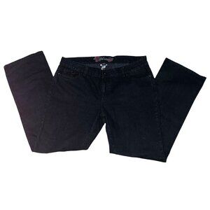 High Sierra Vintage y2k Mid Rise Embellished Pocket Denim Jeans Sz 16 Black